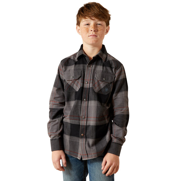 Boy's Ariat Hernandez Retro Classic Fit Shirt - Dark Grey