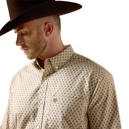 Ariat Men's Stu Irish Southwest Motif Long Sleeve Shirt - Cream