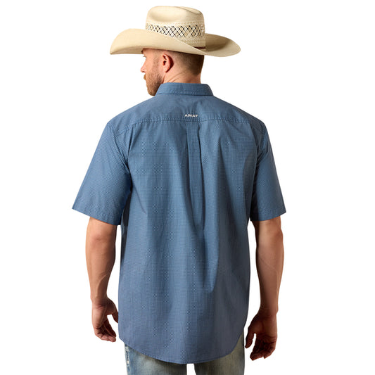 Ariat Men's Storm Classic Fit Mini Geo Short Sleeve Shirt - Dark Blue