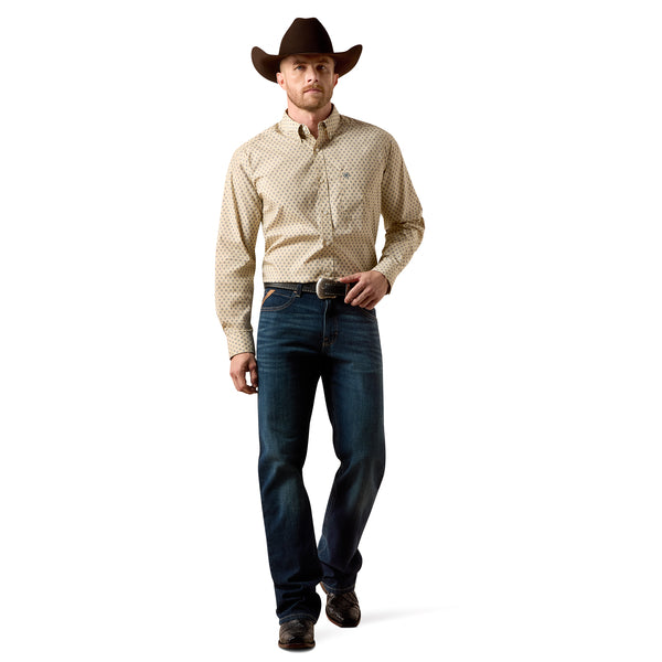 Ariat Men's Stu Irish Southwest Motif Long Sleeve Shirt - Cream