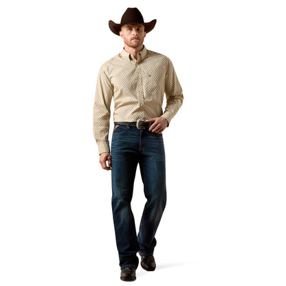 Ariat Men's Stu Irish Southwest Motif Long Sleeve Shirt - Cream