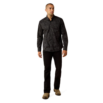 Ariat Men's Micah Modern Fit Long Sleeve Paisley Print Shirt - Black
