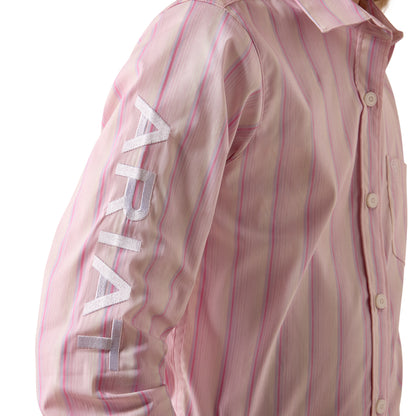 Ariat Girl's Team Kirby Long Sleeve Ombre Stripe - Pink
