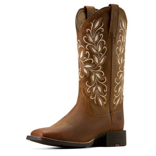 Ariat Women's Round Up Holly Western Square Toe Boot - Brown