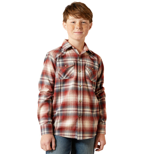 Boy's Ariat Harper Retro Classic Fit Shirt - Rust
