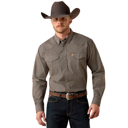 Ariat Men's Frey Snap Button Long Sleeve Geo Print - Black